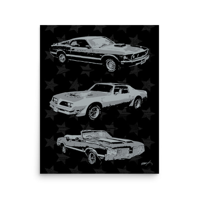 American Muscle Monotone - Printed Poster